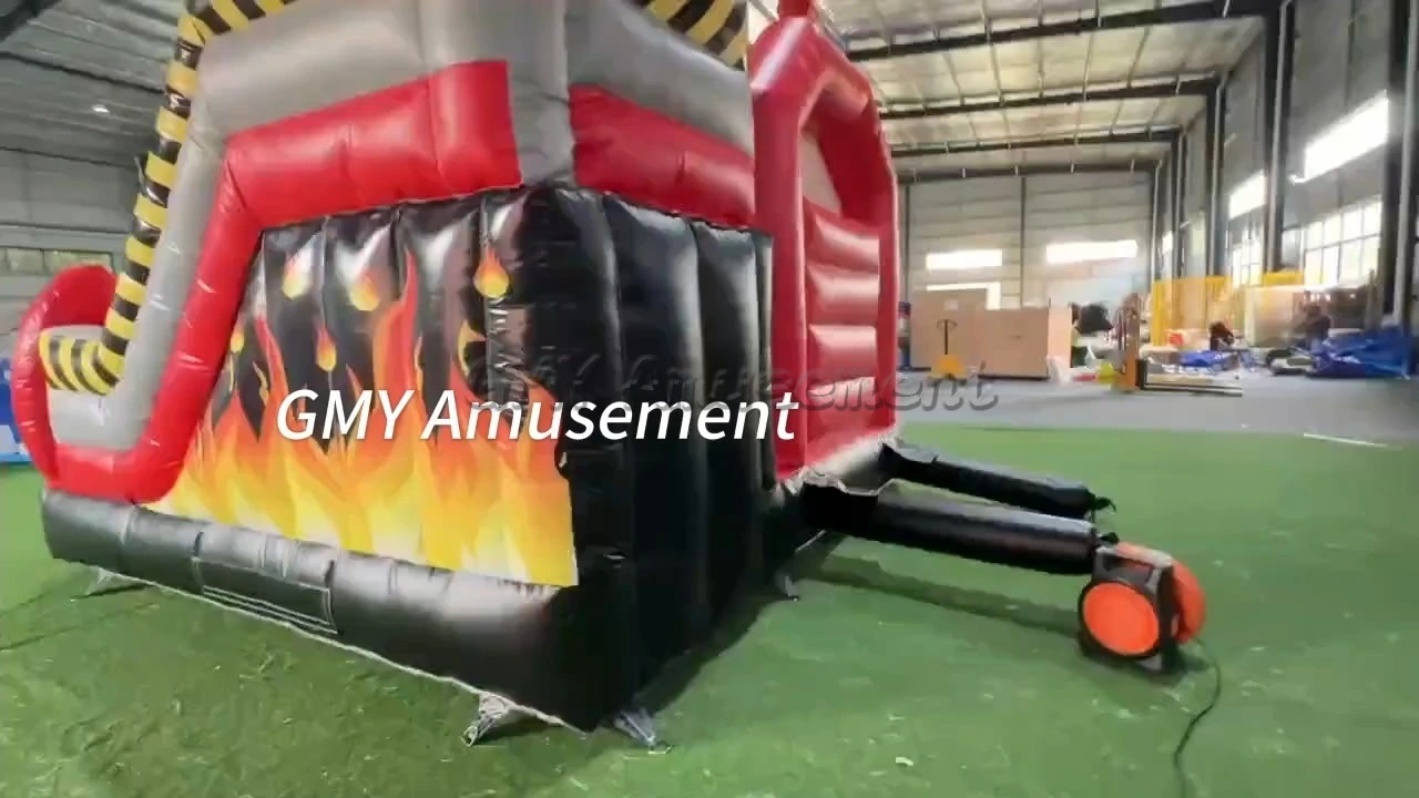 Fire Truck Inflatable House Jumping Bouncer with Slide Playground for Kids GMY Inflatables 1