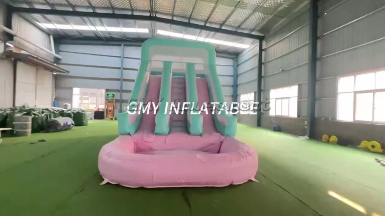 Toboggan gonflable coloré pastel avec location de piscine gonflable pour enfants GMY Inflatables 1