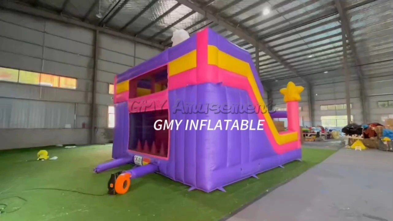 Kids Unicorn Inflatable Slide Bouncer House Combo Jump Bouncy Castle Inflatable GMY Inflatables 1