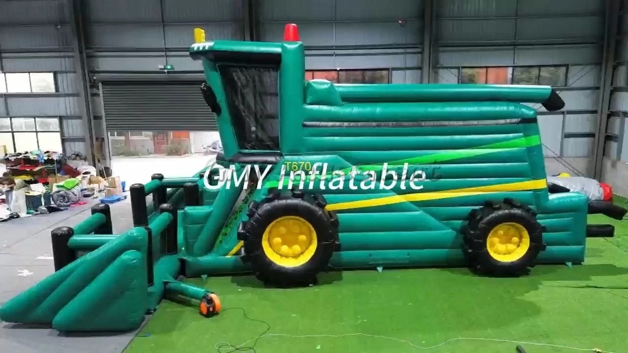 Neues Design: Harvester Truck Hüpfburg mit Rutsche für Kinder, aufblasbare Rutsche, GMY Inflatables 1