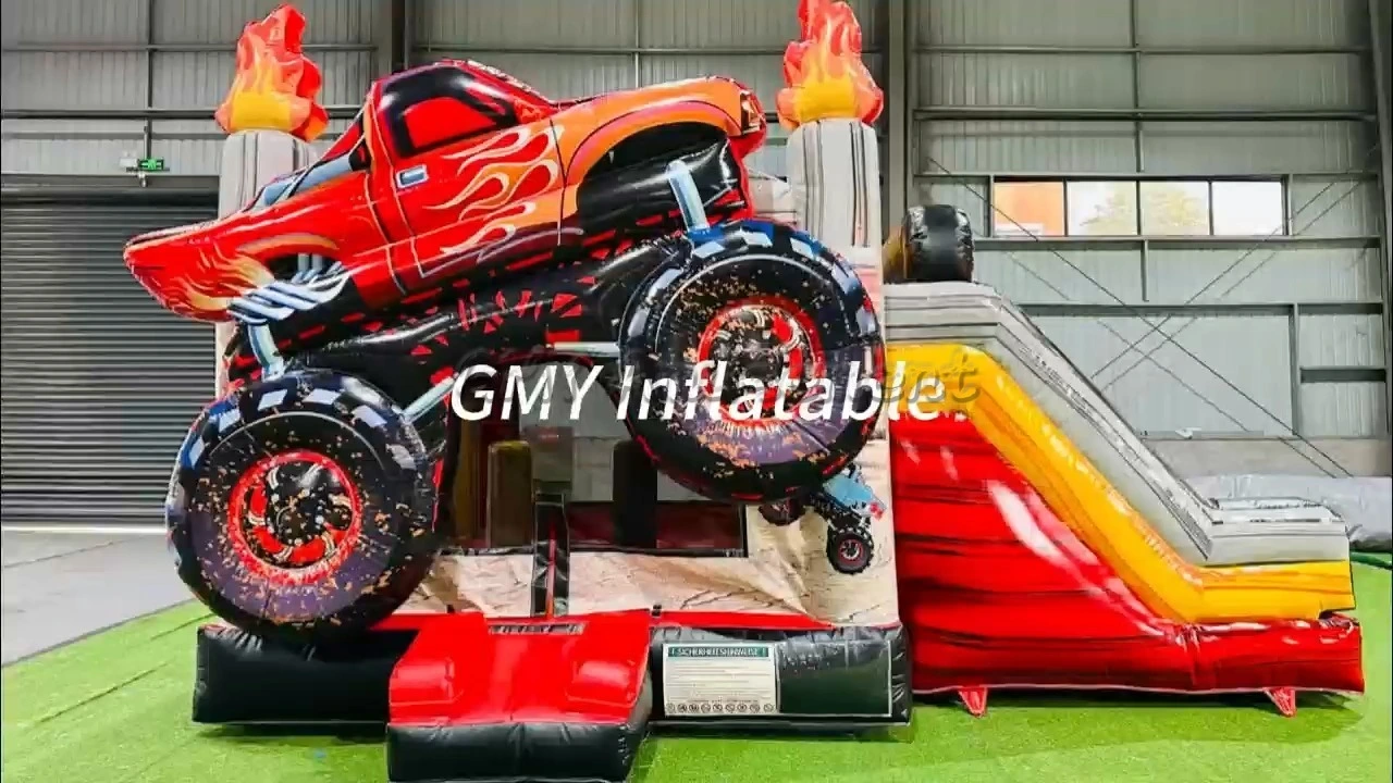 Château gonflable géant pour adultes, camion de pompiers commercial, GMY Inflatables 1