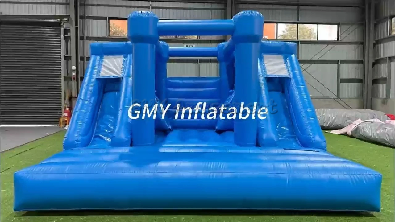 Inflatable Blue Bounce House Double Lane Slide Inflatable Jumper Outdoor GMY Inflatables 1