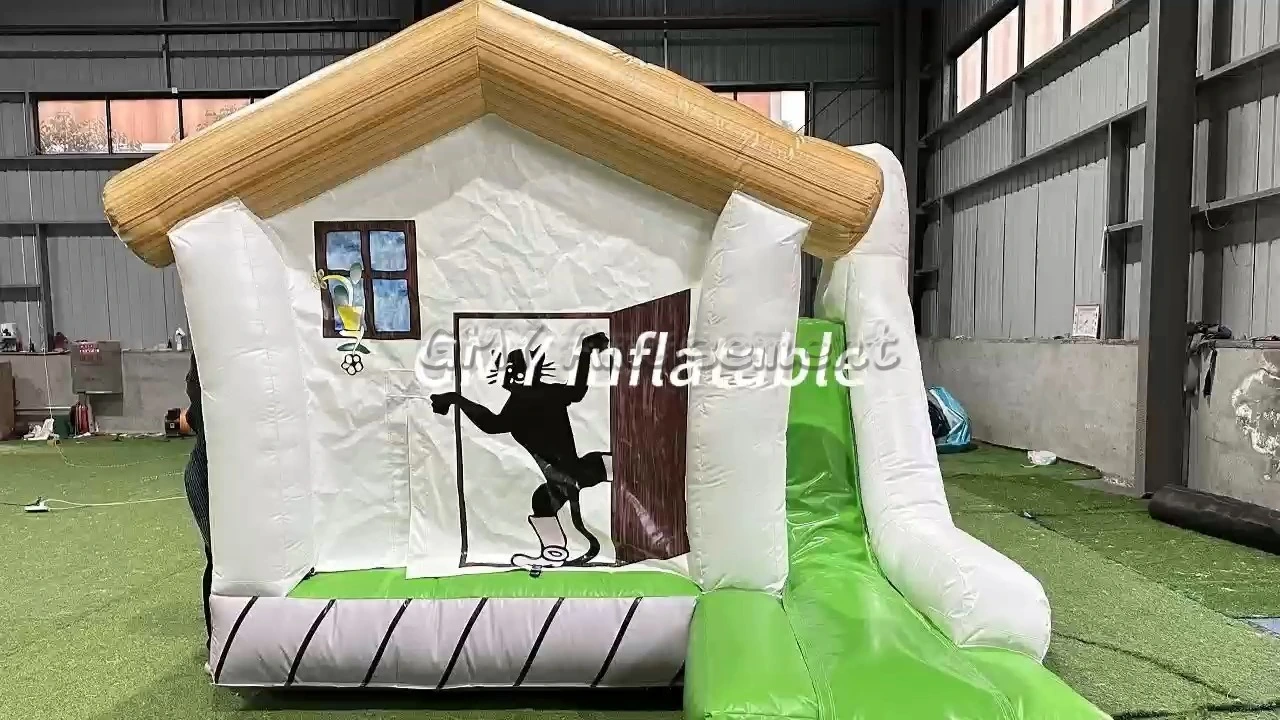 Château gonflable Black Cat White Bounce House, parc de sauts gonflables intérieur et extérieur, GMY Inflatables 1