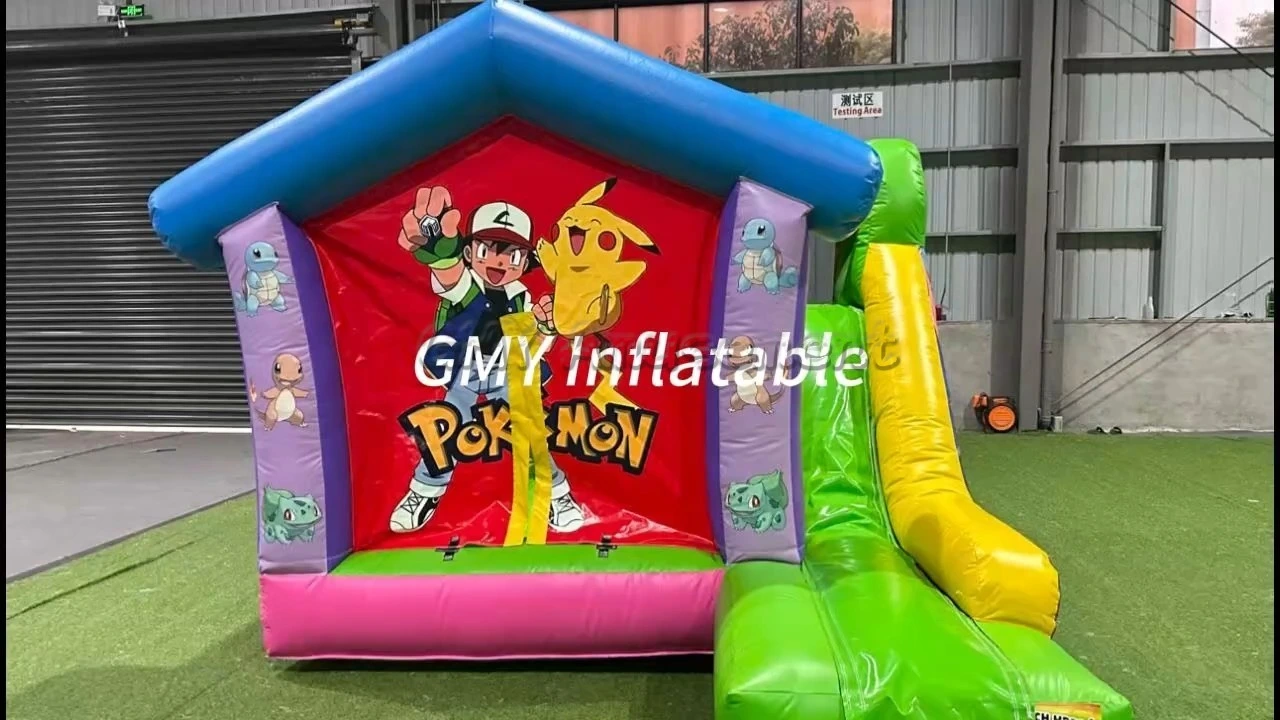 Aufblasbare Hüpfburg mit Cartoon-Motiv, individuell gestaltbar, aufblasbare Hüpfburg mit Rutsche für Kinder, GMY Inflatables 1