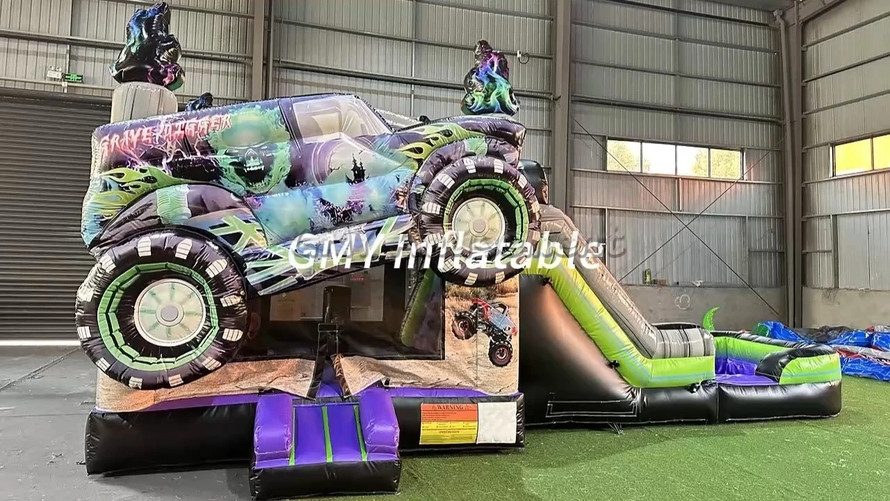 Aufblasbare Spielzeuge Hupfburg Vehicle Truck Combo Kids Inflatable Playground GMY Inflatables 1