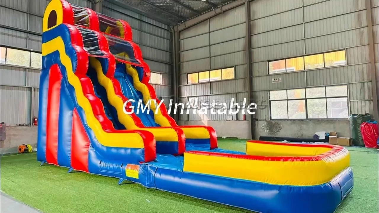 20 Fuß lange aufblasbare Wasserrutsche mit Pool von GMY Inflatables 1