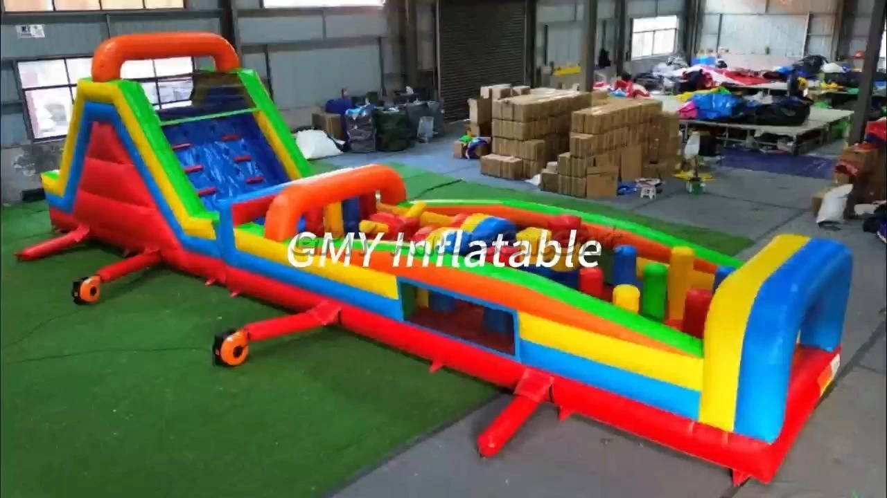 Gewerbliche aufblasbare Hüpfburg mit Hindernisparcours und Rutsche von GMY Inflatables 1