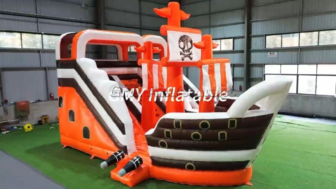 Piratenschiff, aufblasbare Hüpfburg, Rutsche, Spielplatz für draußen für Kinder, GMY Inflatables 1