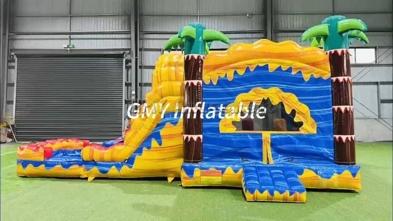 Hüpfburg mit tropischen Palmen im Angebot – aufblasbares Hüpfhaus für Kinderpartys von GMY Inflatables 1