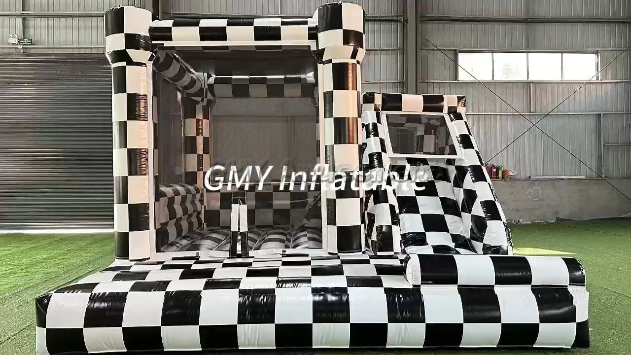 Karierte aufblasbare Hüpfburg, Hüpfburg mit Karomuster zu verkaufen bei GMY Inflatables 1