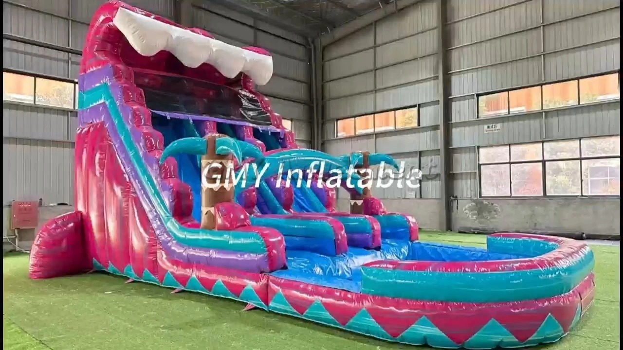 Alquiler de toboganes acuáticos inflables 3 Lins para fiestas, tobogán acuático inflable para adultos GMY Inflatables 1