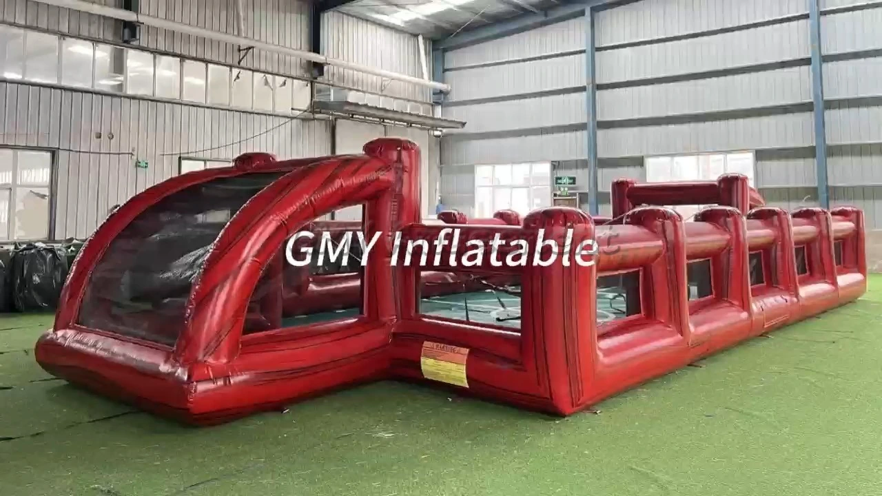 Baby-foot gonflable géant rouge marbré, jeu de sport gonflable classique, GMY Inflatables 1