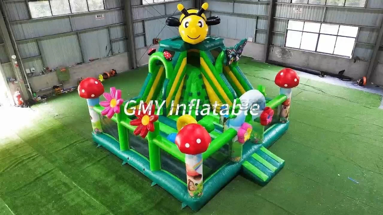 Aire de jeux pour enfants - Château gonflable commercial en forme d'abeille avec toboggan - GMY Inflatables 1