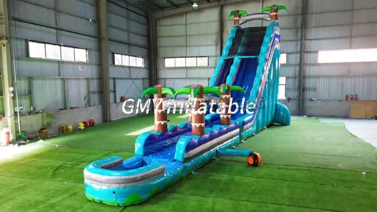 Personalizowana zjeżdżalnia wodna Tropical WaterSlide, dmuchany basen do zabawy na świeżym powietrzu GMY Inflatables 1