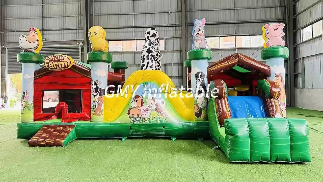 Farm Inflatable Bouncy Castle Animals Bounce House Slide Infantiles Mit Rutsche GMY Inflatables 1