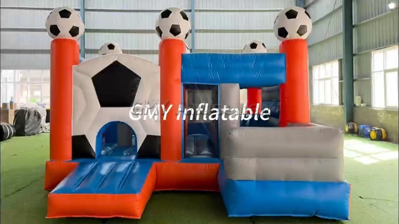 Party Rentals Commercial Bounce Houses Outdoor Football Bouncy Castle with Slide GMY Inflatables 1