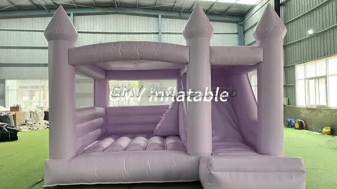Pastel Colors Inflatable Bounce House Slide Combo Jumping Inflatable Wedding Castles GMY Inflatables 1