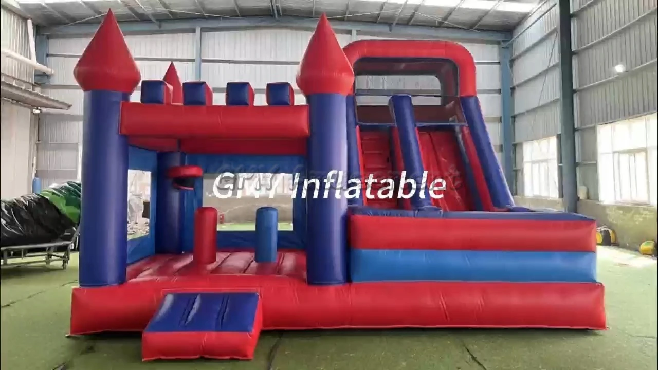Party Rental Items Outdoor Inflatable Castle Slide Bounce House Combo for Kids GMY Inflatables 1