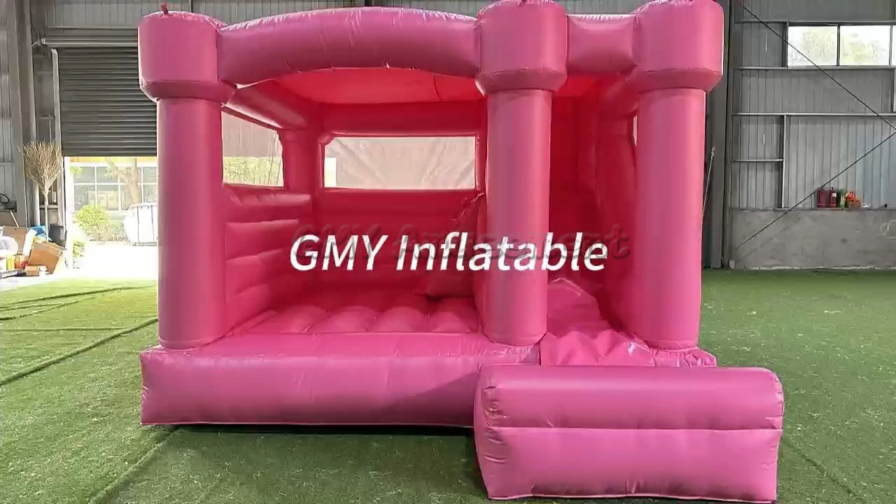 Mini Combo Deep Pink Bounce House Party Inflatable Jumper Castle Slide for Rental GMY Inflatables 1