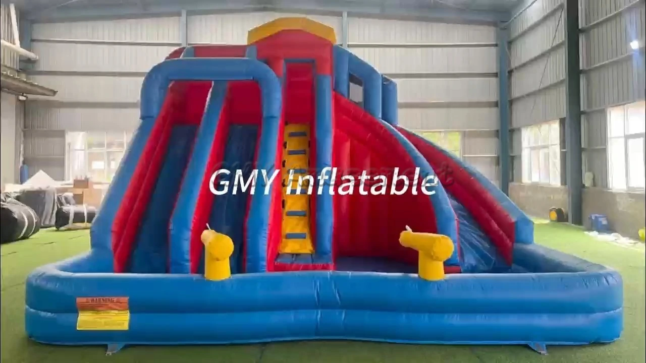 Komercyjny zjeżdżalnia nadmuchiwany basen wodny nadmuchiwany plac zabaw na zewnątrz dla dzieci dmuchane GMY 1
