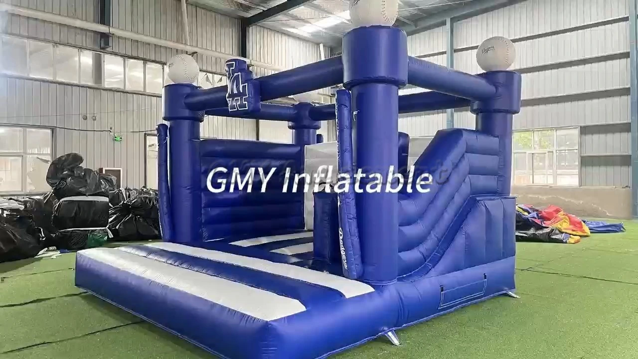 Castillo hinchable azul y blanco de PVC para niños, marca GMY Inflatables 1