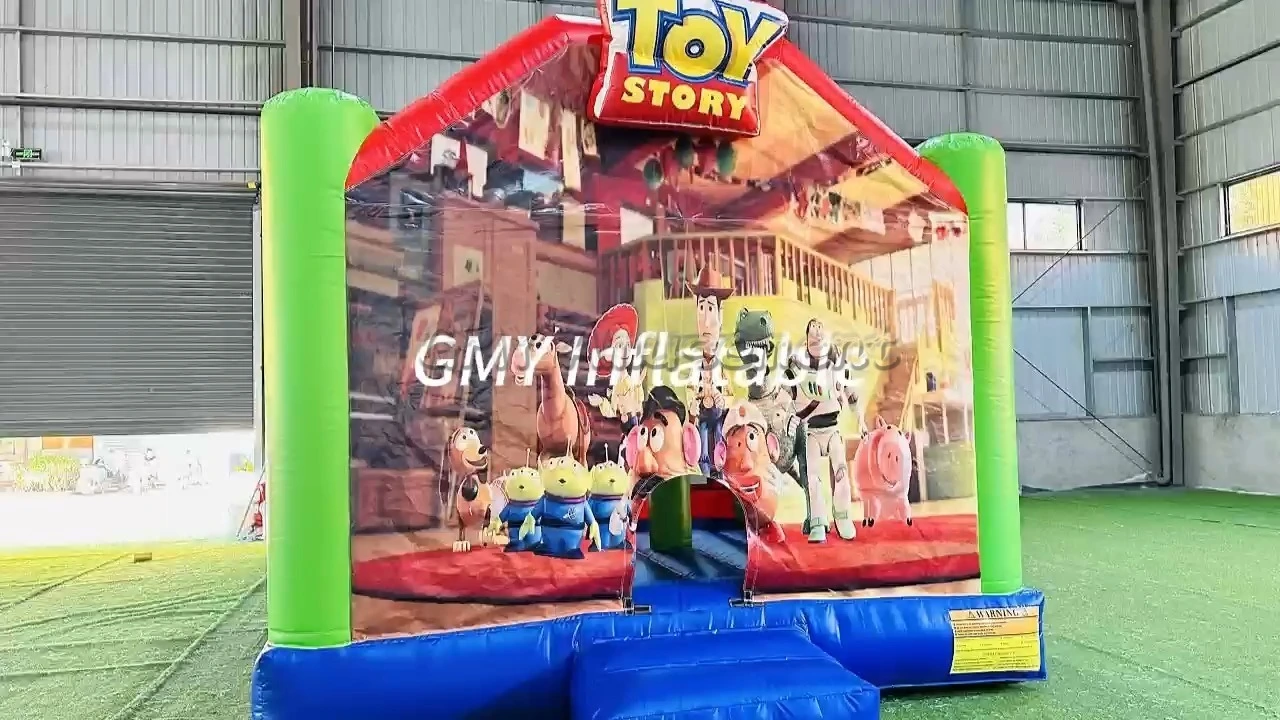 Customized Cartoon Theme Bounce House with Bouncing Column Inflatable Castle GMY Inflatables 1