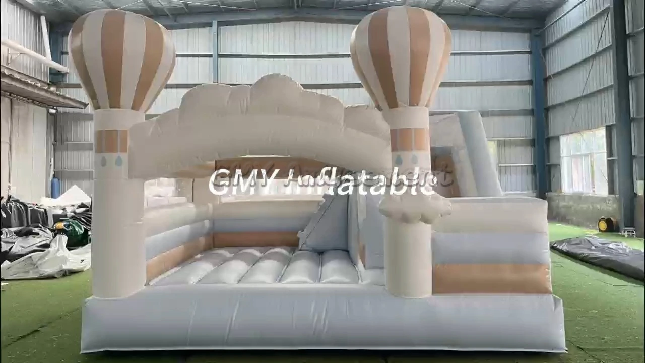 Pastel Jumping Castle Kids Inflatable Bouncy Castle with Slide GMY Inflatables 1