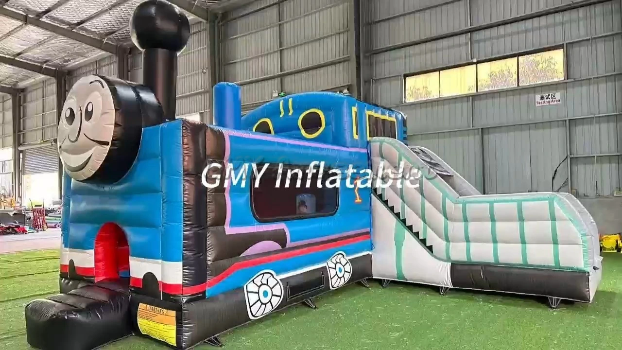 Customized Train Theme Inflatable Combo Bounce House with Slide for Kids Playground GMY Inflatables 1