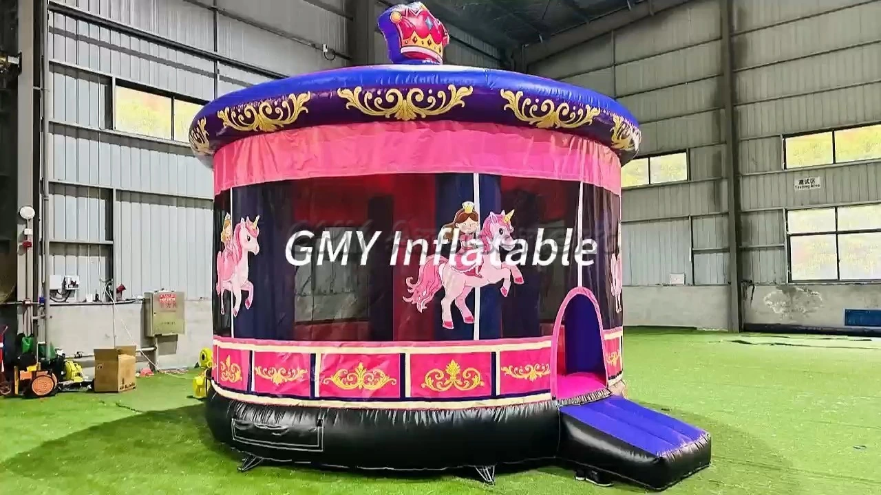 Carousel Princess Inflatable Jump House Kids Jumping Castle with air Blower GMY Inflatables 1