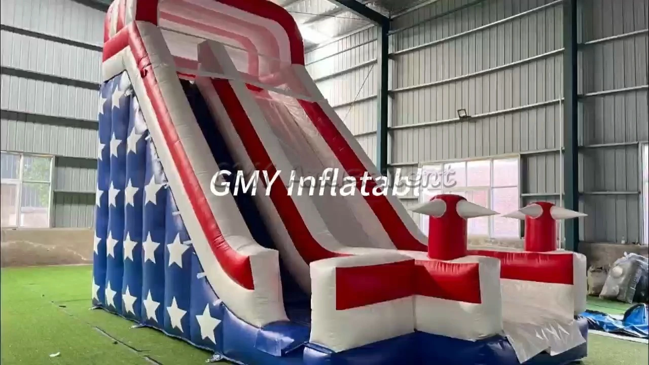 Aufblasbare Wasserrutsche mit US-Flagge für Schwimmbäder (GMY Inflatables) 1