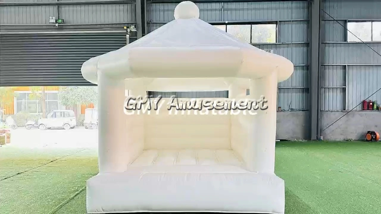 Moon Walk Jump Rentals, dmuchany domek 9x9 stóp, miękka zabawa, biały, mały dmuchany domek GMY 1