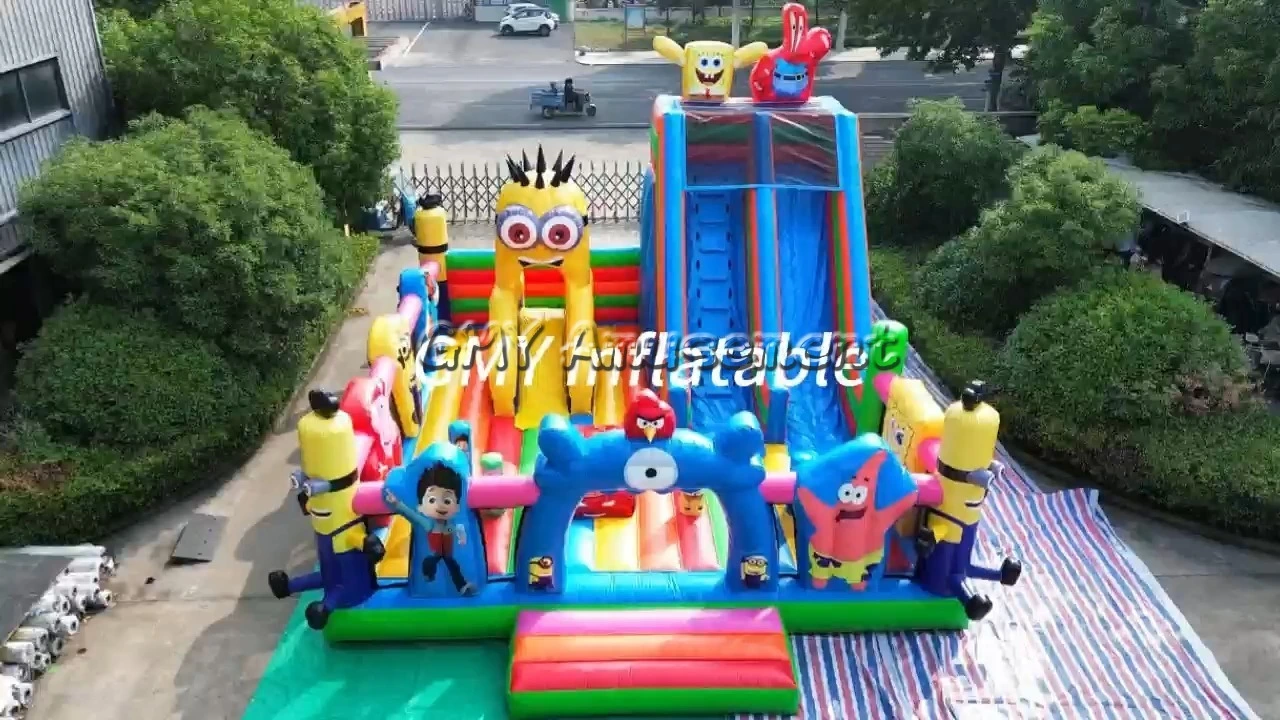 Castillo hinchable gigante de dibujos animados de Seaworld, parque infantil hinchable Fun City, castillo hinchable GMY Inflatables 1