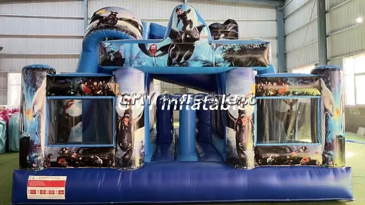 Duży dmuchany zamek ze zjeżdżalnią dla rodzinnej rozrywki i placów zabaw GMY Inflatables 1