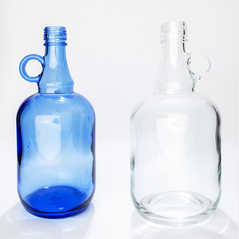 SH1000-5842 Light Blue Super Clear Glass Water Bottle 1