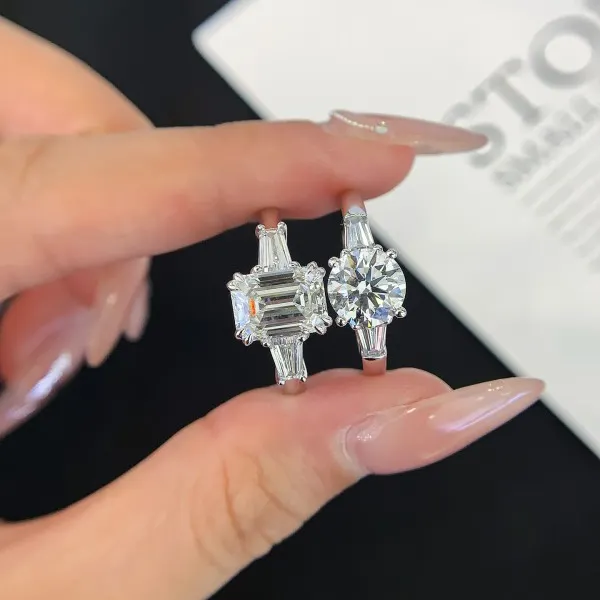 Goldstones Lab Created 3 Stone Diamond Ring Luxury 2