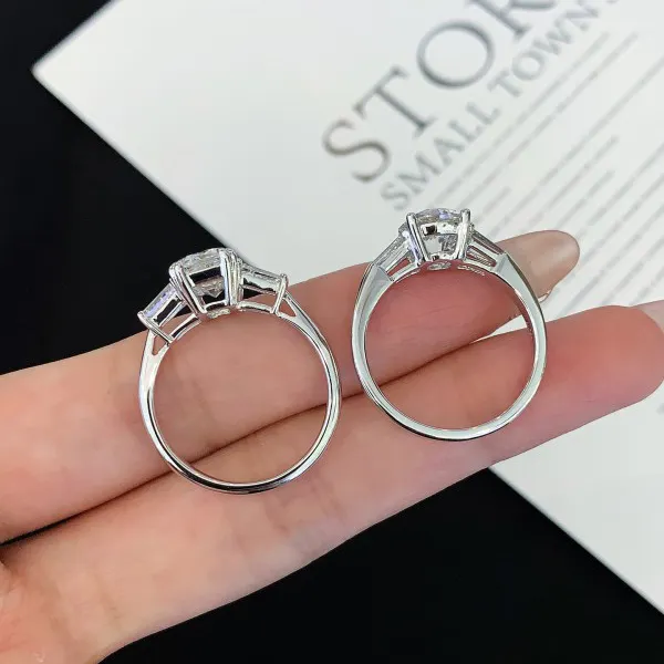 Goldstones Lab Created 3 Stone Diamond Ring Luxury 3