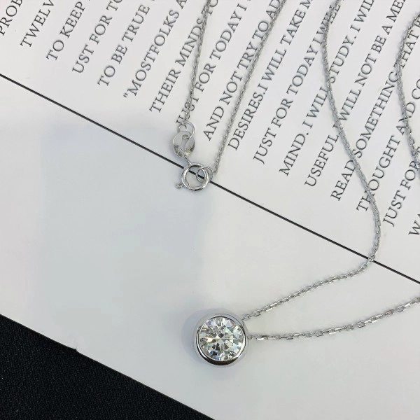 New Fashion 14K Lab Grown Diamond Round Pendent Necklace 1