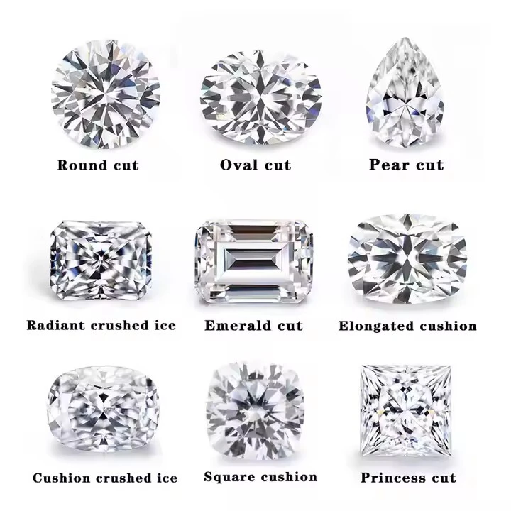 1ct Moissanite Loose Gra Certified Moissanite Stone Fancy Round Emerald Oval Radiant Cushion cut for Rings 1