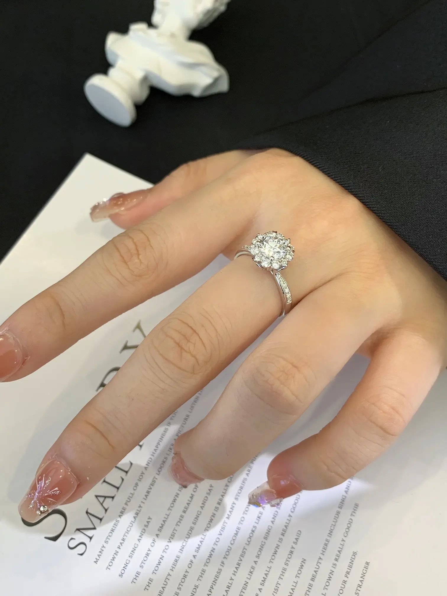 At Sale Lab Diamond Halo Ring by Goldstones 5