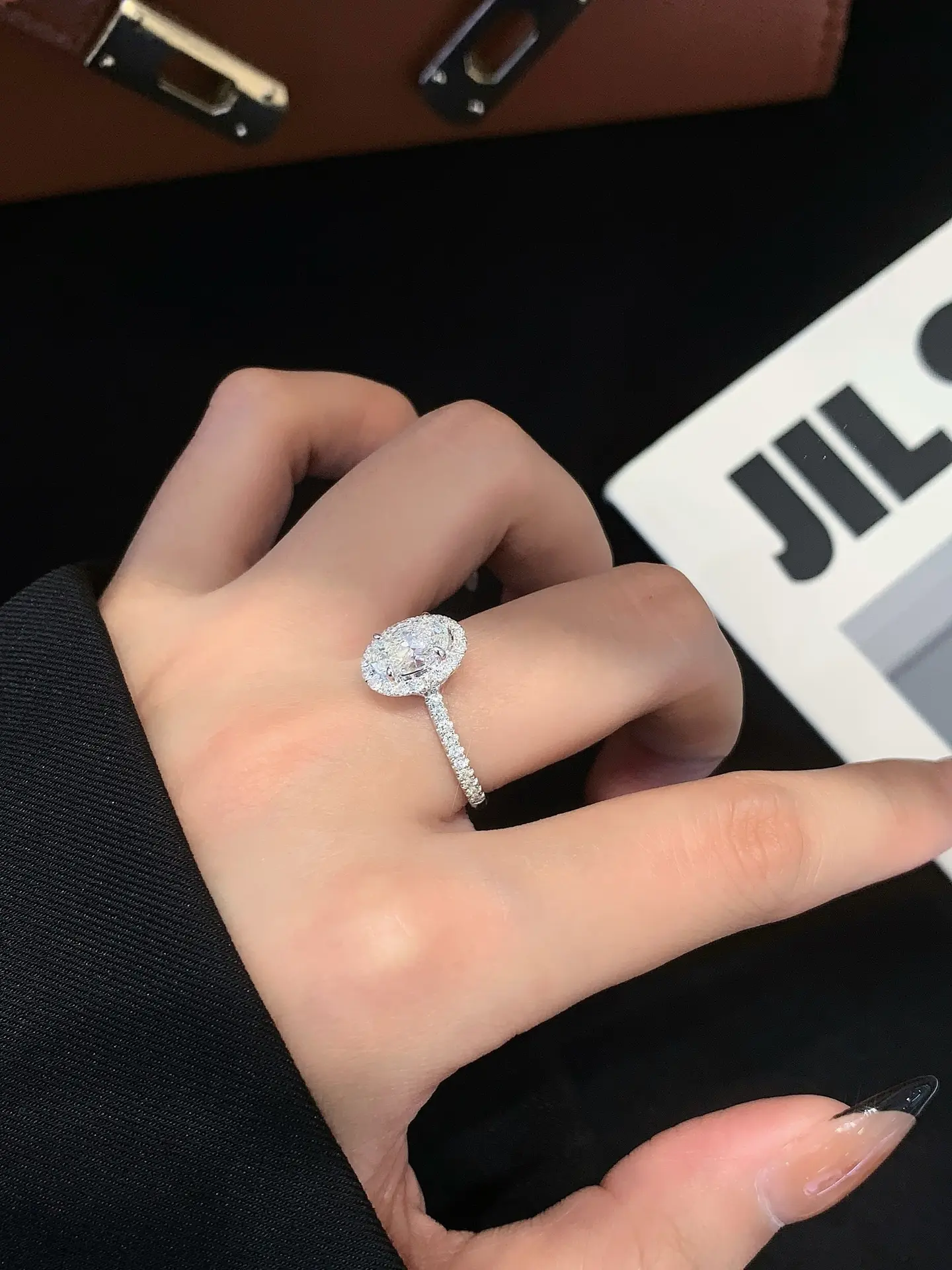 Oval Halo Engagement Rings Lab Created Engagement Ring Wholesale - Goldstones 5