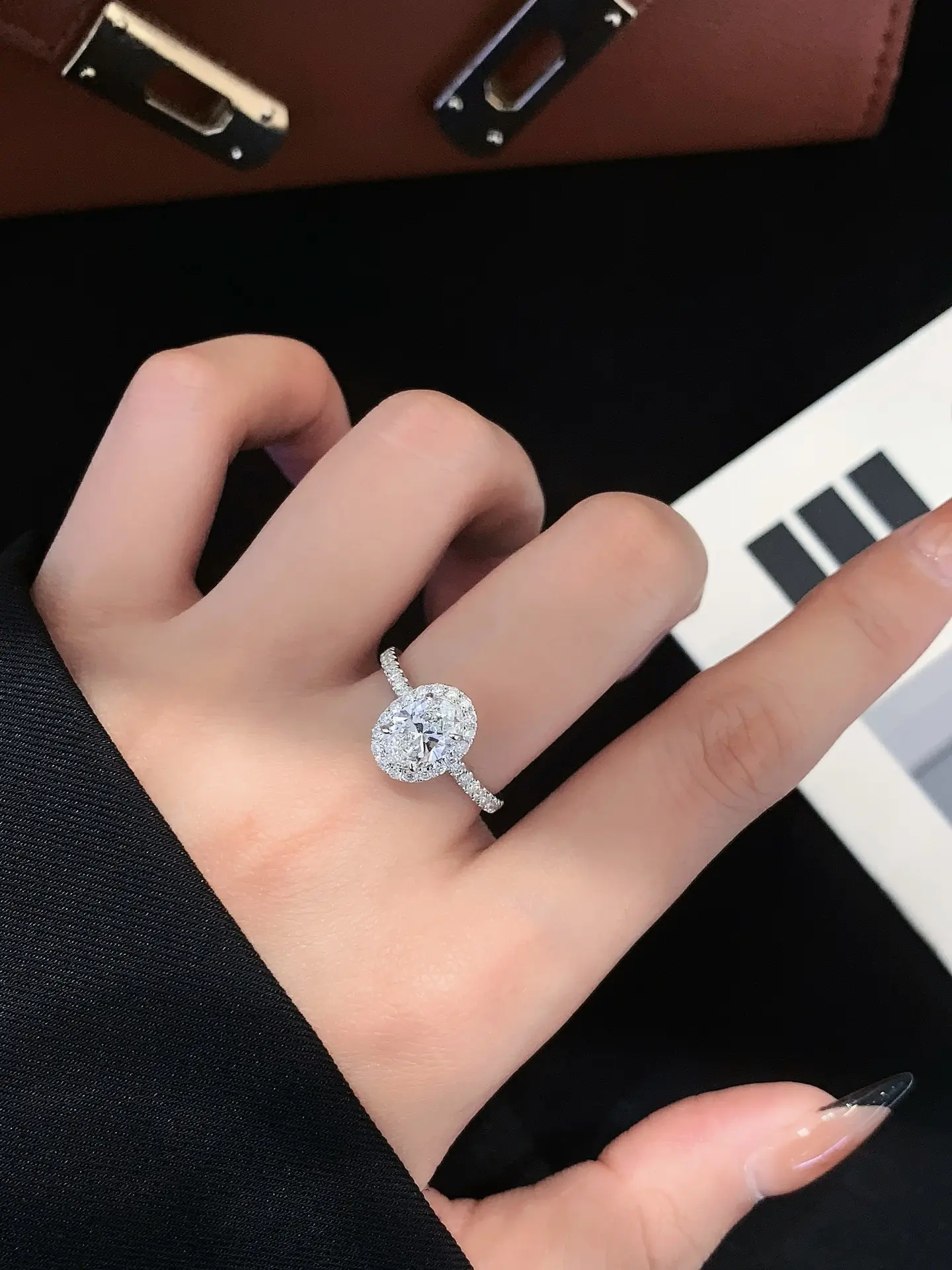 Oval Halo Engagement Rings Lab Created Engagement Ring Wholesale - Goldstones 7