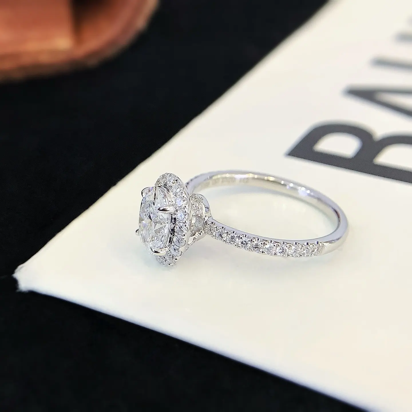 Oval Halo Engagement Rings Lab Created Engagement Ring Wholesale - Goldstones 6