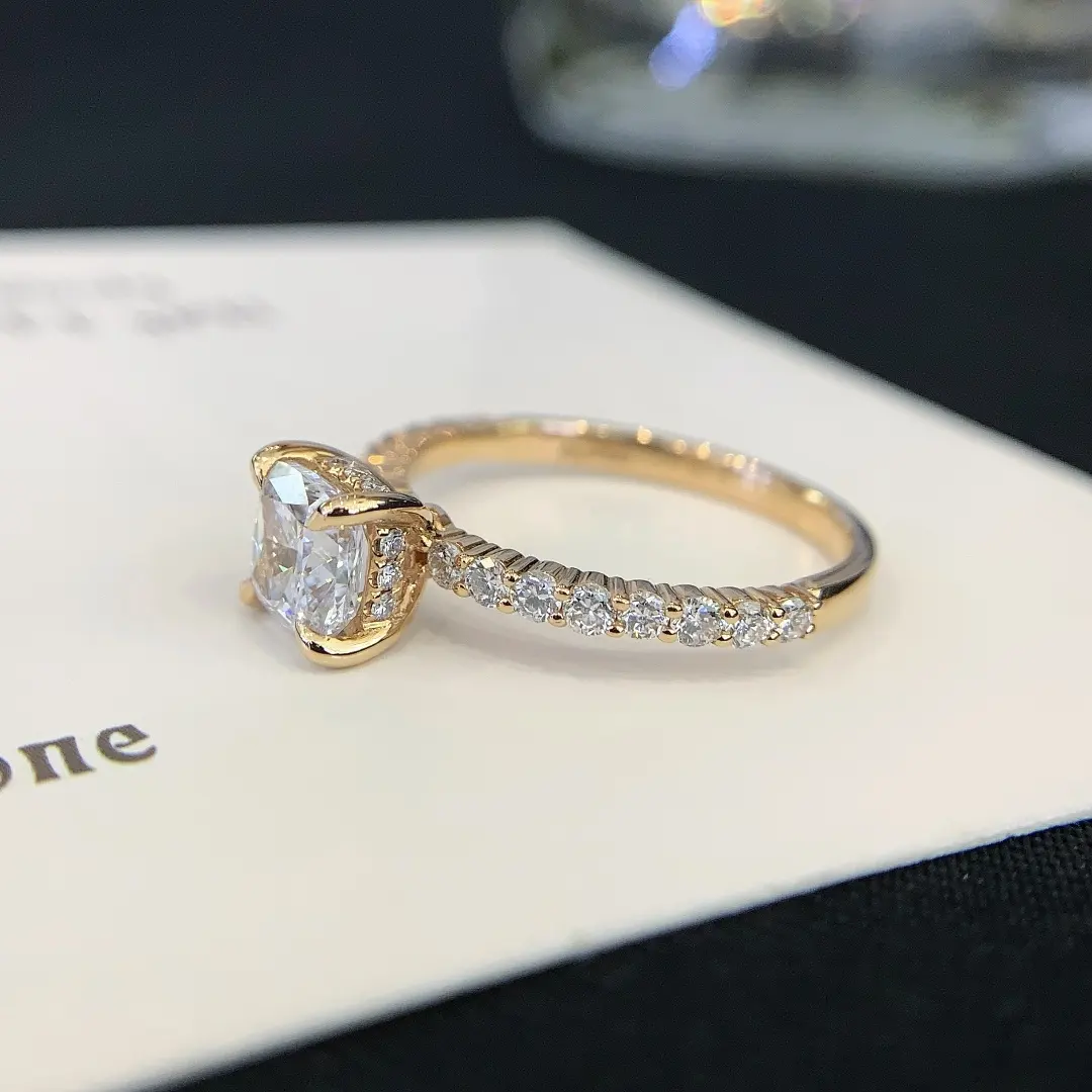 Lab Created Diamond Halo Engagement Rings Directly Sale for Wholesale 4