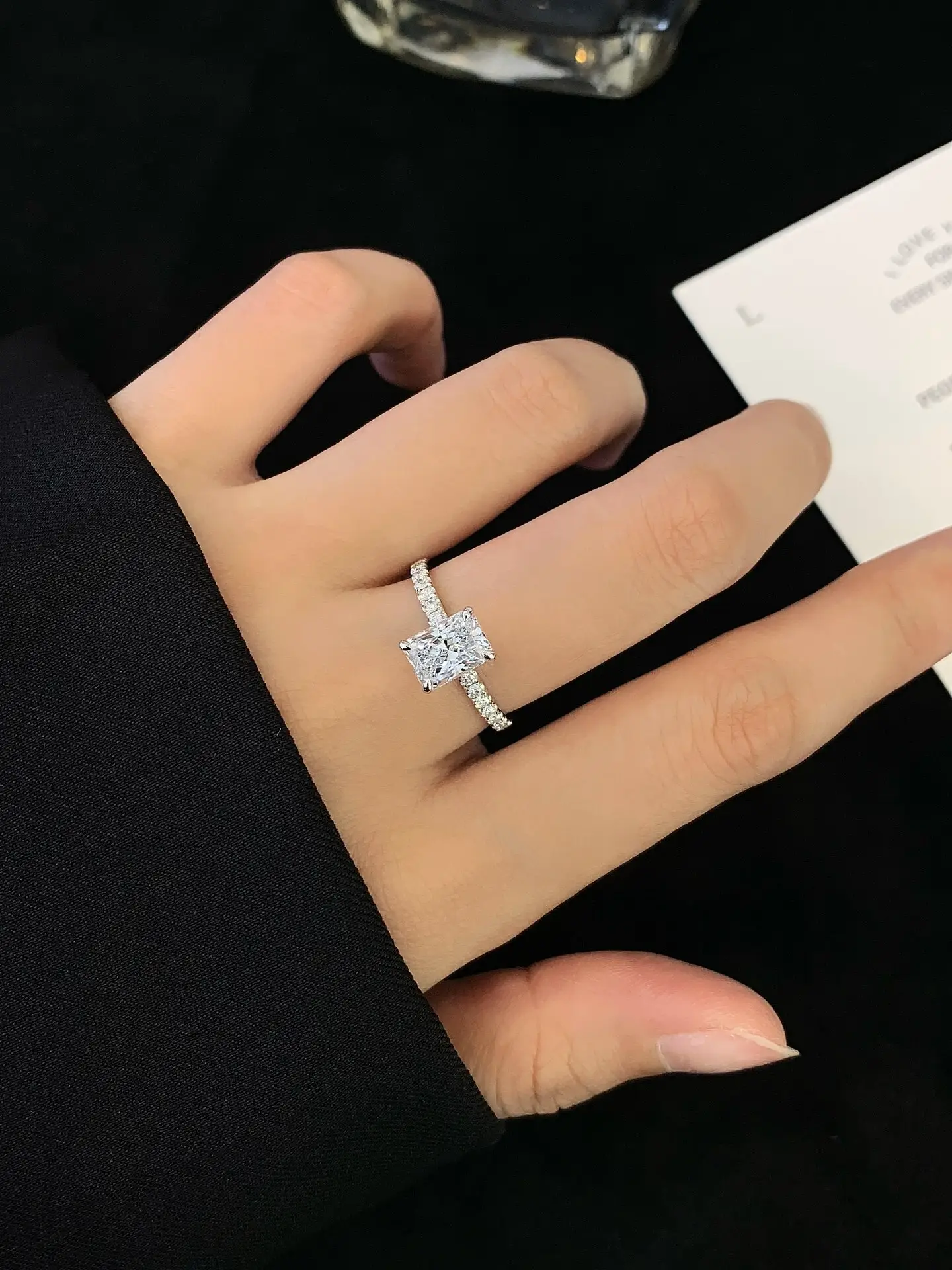 Goldstones Lab Created Diamond Halo Ring Factory Price 6