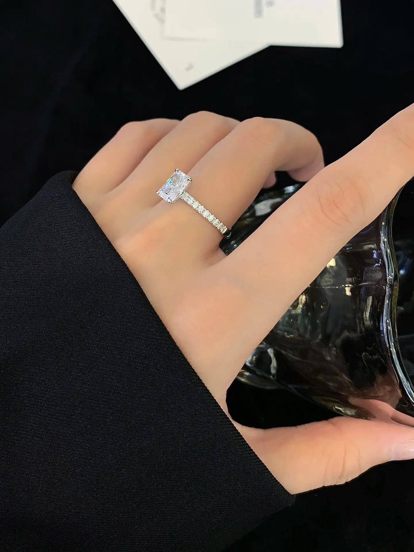 Goldstones Lab Created Diamond Halo Ring Factory Price 7