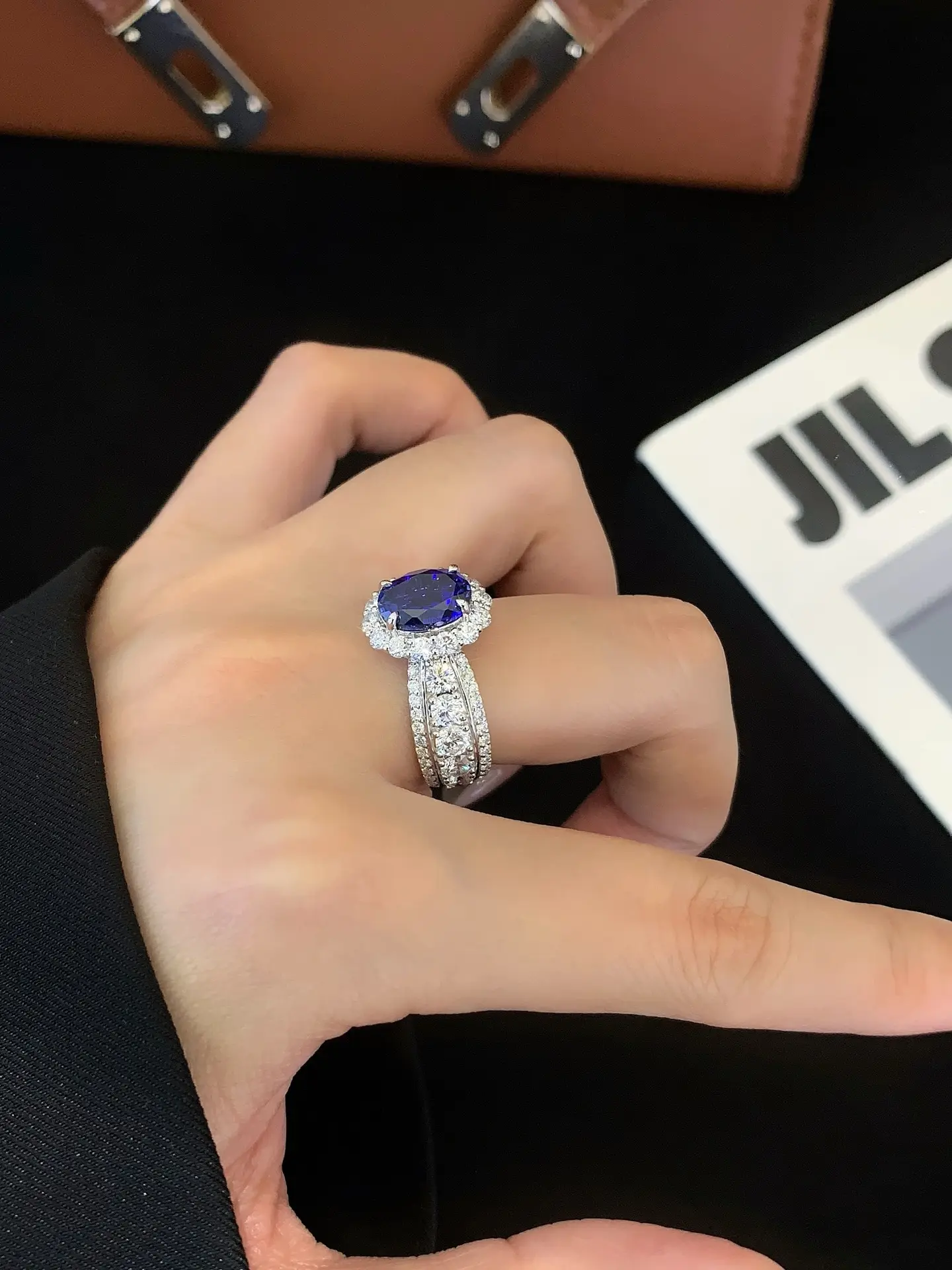 Goldstones Lab Gemstone Halo Ring Quality Assurance 7