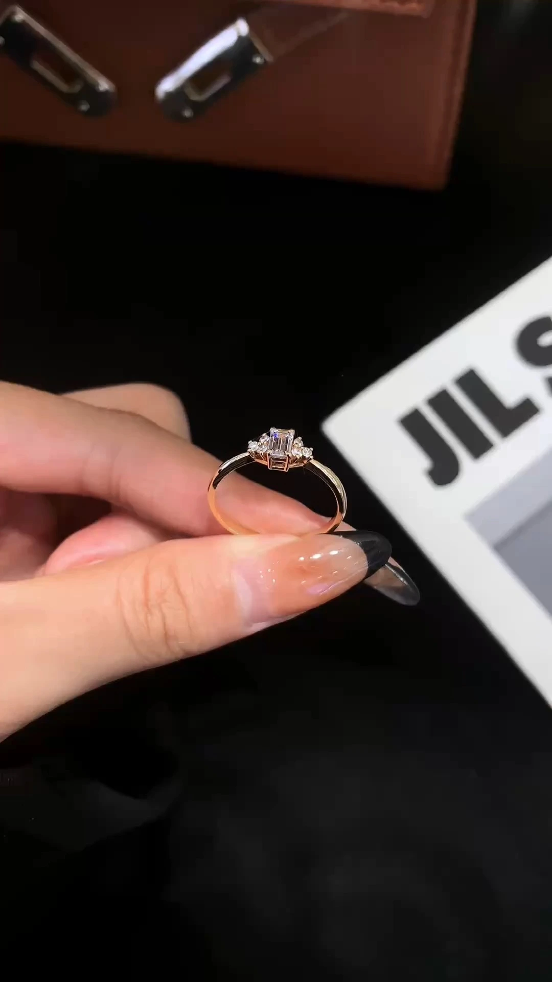 Женское обручальное кольцо с бриллиантами, выращенными в лаборатории методом HPHT, сертифицированное Джиа Иги, из цельного золота 14/18 карат с изумрудной огранкой 1