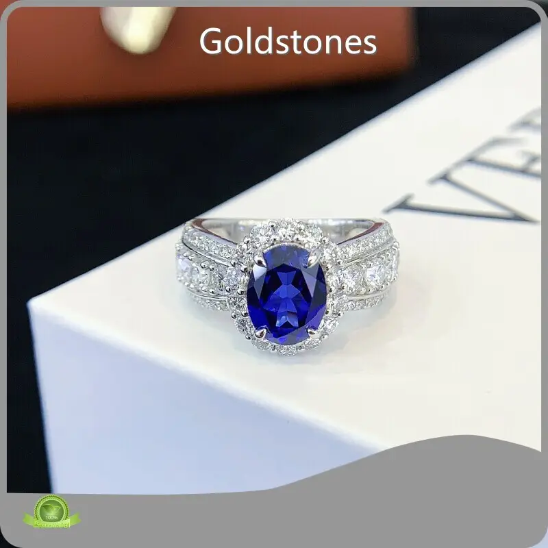 Lab Gemstone Halo Ring Halo Ring Wholesale - Goldstones 1