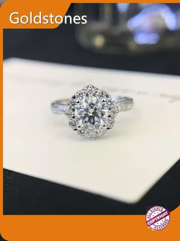 Lightweight Lab Diamond Halo Ring Fast Delivery 1