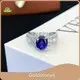 Goldstones Lab Gemstone Halo Ring Supply 1